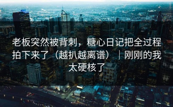 老板突然被背刺，糖心日记把全过程拍下来了（越扒越离谱）｜刚刚的我太硬核了