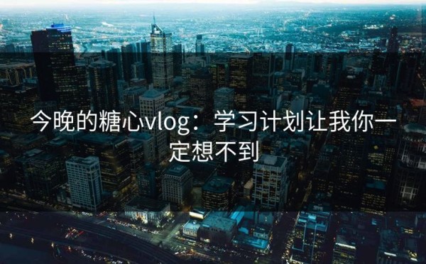 今晚的糖心vlog：学习计划让我你一定想不到